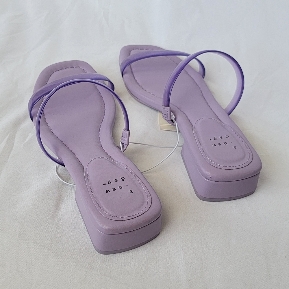 A New Day Annie Block Heel Sandals | 2 Jelly Straps | Lavender - Picture 3 of 8